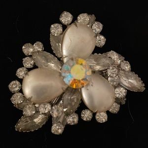 VTG AB & Rhinestone Brooch